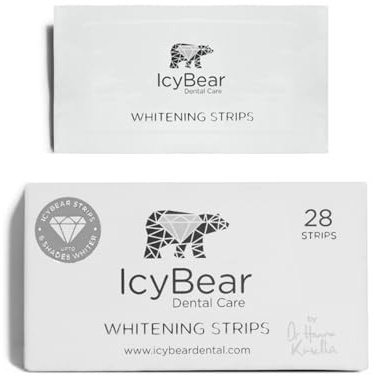 ICY Bear Teeth WHITENING Strips – Pap Technology - Effective Stain Removal for Brighter White Teeth – Easy Application, Comfortable Fit, Perfect for Home Use – Instant Smile Enhancement