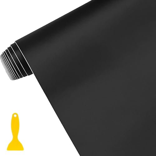 Wellzenith Carbon Folie,150 * 30cm Selbstklebend Autofolie aus Vinyl,Carbon Folie Vinylfolie (Schwarz matt)