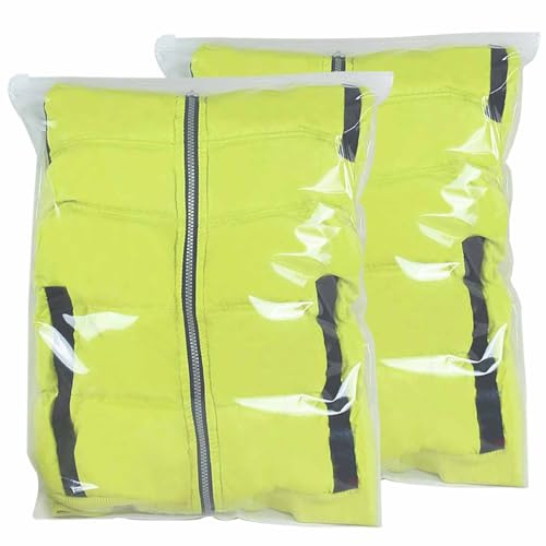 QISF 30 Pezzi 50x60cm Sacchetti Vestiti Viaggio con Zip - Sacchetti Viaggio Impermeabili，Multifunzione Organizer Sacchetti,Trasparenti Plastica Richiudibili per Piumini, Coperte, Deposito di Vestiti