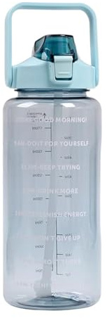 Water Bottle - Sport Water Bottle With Time Marking & Straw, Leakproof BPA F-ree Big Water Bottle, 2 Liter Large Capacity Sports Gym Drink Container, For Daily Use, Fitness And Outdoor Activities