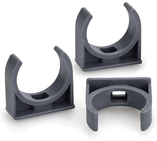 20mm/0.79 (100 PCS) U-Shaped PVC Pipe Clamps (Gray), Hose Hanger Support, High Strength for Home Plumbing, TV Trays, Water Supply, Garden Tubing, UV Resistant, fit for 3/4 Tubing and 1/2 Pipe
