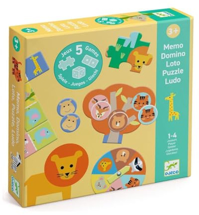 MEMO, Loto, Domino – Wildtiere – 5 Spiele