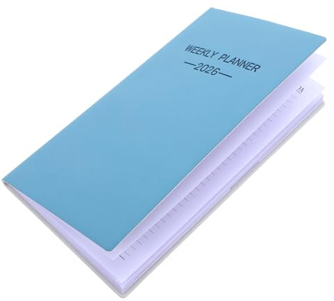 WEKAMOS Organizador Semanal Planificador Portátil para Viaje y Oficina Cuaderno Compacto para Agenda y Notas Color Azul Lago