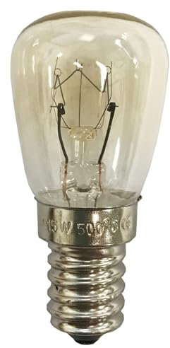Schiefer 651857155 235v 15w Tungsten Pizza Oven Pygmy Bulb, E14, Dimmable, Clear