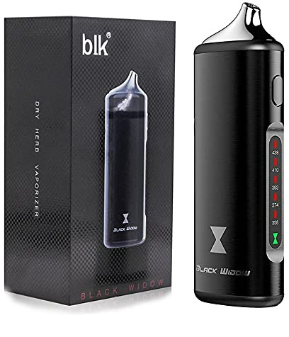 Black Widow Dry Herb Vaporizer by DopeVapes, 2200mAh Battery, 2-in-1 Concentrate and Dry Herb Vape, Ceramic Chamber, 5 Temperature Settings, Stainless Steel Magnetised Mouthpiece