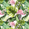 100x160cm Flamingo 100% Baumwolle Baumwollstoff Kinder Meterware Handwerken Nähen Stoff (Flamingo Pink Blaetter, 100x160cm (11,99€/m))