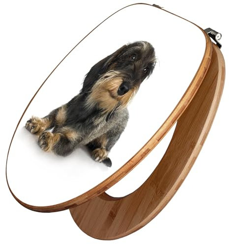 banjado Design WC Sitz Bambus 45x37,5cm / Toilettendeckel Holz/hochwertiger Toilettensitz/Bambus-Toilettendeckel für alle gängigen Toiletten - Dackel