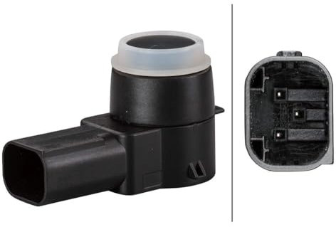 HELLA 6Px 358 141-051 Capteur, Aide Au Stationnement - En Forme D'Angle - 3Pôle - Inséré - Ce Qui Peut Être Peint - Avec Bague De Fixation