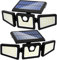 FLOWood 118LED Solarlampen für Außen, IP65 Bewegungsmelder, Drehbare Solar Gartenleuchten, Super Helle Außenwandleuchten Garten 2 Stück