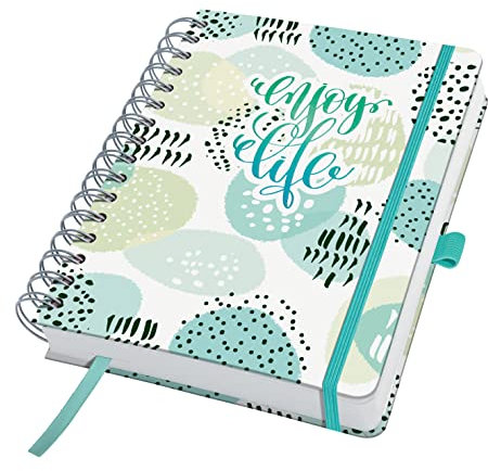 SIGEL JP201 Tagesplaner undatiert, Tageskalender ohne Datum, 120 g/m², ca. A5, Hardcover, für 110 Tage, 240 Seiten, Mint Inspiration, vegan, aus nachhaltigem Papier, Jolie, undated Planner