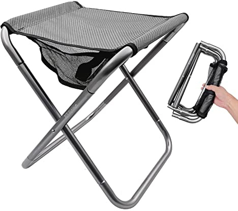 LYHLYA Camping Stool, Portable Folding Stool XXL Size Camping Stool for Adults Supports up to 240 lbs