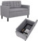 Mingone Sofa 2 Sitzer Sofa mit Stauraum Couch Sessel Klein mit Lehne Modern Design aus Kissen Leinen Sofa für 2 Personen,Hellgrau