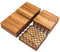 COSTWAY 27 Stücke Holzfliesen, Balkon Bodenbelag Wpc Terrassendielen, Akazienholz, 30 x 30 x2,4 cm, Werkzeugfreie Montage (Gestreiftes Muster)