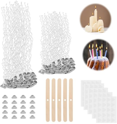 VFANDV Kerzendochte für Kerzen, 150 Stück 10/15cm Kerzendocht Set mit Dochthalter Rauchfrei Kerzendocht Vorgewachst mit Soja Wachs Dochte für Kerzen DIY Kerzen Öllampen Aromatherapie