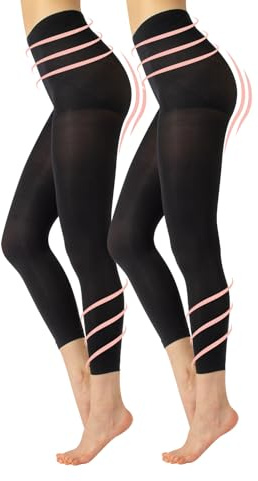 CALZITALY dam strumpbyxor Calzitaly Figurformende Kompressionsleggings 8 Mm/Hg mit Stützeffekt | Schwarz | S, M, L, Xl | 100 Den | Made in Italy
