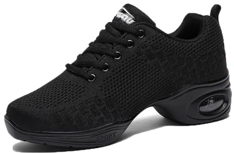Scarpe Jazz da Donna con Lacci,Jazz Moderno Danza Sneakers,Scarpe Jazz Donna Lace up Scarpe,Jazz Donna Scarpe Ginnastica,Traspirante,per Latino,Salsa,Tango,Jazz,Aerobica e Cheerleading