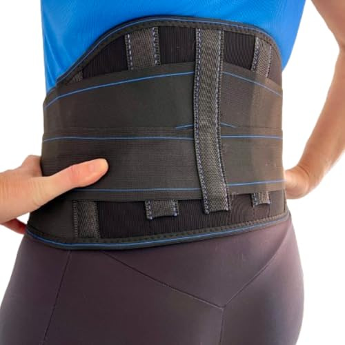 Cinturón Lumbar Unisex Magnetoterapia - Faja Lumbar 24 Imanes Correa Doble Ajuste y Varillas de Soporte- Faja Lumbar Abdominal Baja Espalda Ajustable Transpirable Elástica - Alivia el Dolor Comodidad