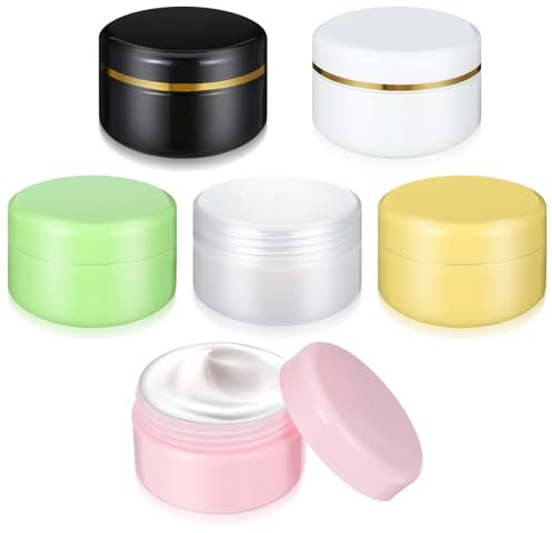 Gjinxi 6 Stück Döschen, 20ml Plastik Cremedosen zum Befüllen Creme behälter Salbendosen Lippenbalsam Döschen Cremetiegel Leerdose für Lippenbalsam Creme Kerzen Lotionen