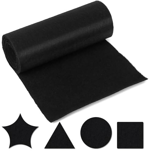 Fieltro negro, 30 cm x 300 cm x 4 mm, rollo de fieltro, tejido de ocio creativo, hojas artesanales, fieltro para bricolaje, costura, decoraciones