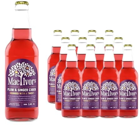 Mac Ivors Plum & Ginger Irish Cider, 500ml, 4.0% ABV | 12 Pack