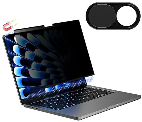 CloudValley Schermo magnetico per la privacy per Macbook Pro 14 e 14,2 pollici 2021-2025 (M1, M2, M3, M4, M5), filtro antiriflesso opaco rimovibile e facile da installare con copertura per fotocamera