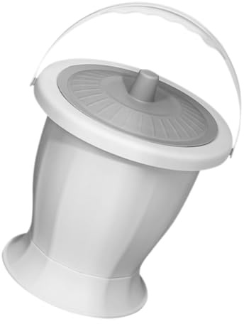 MAGICLULU Pot de Chambre Adulte Portable Couvercle Gris Clair et Joint Étanche, Seau à Urine Hygiénique en Plastique Léger, Stable et Facile à Nettoyer, Urinoir Pratique pour Personnes