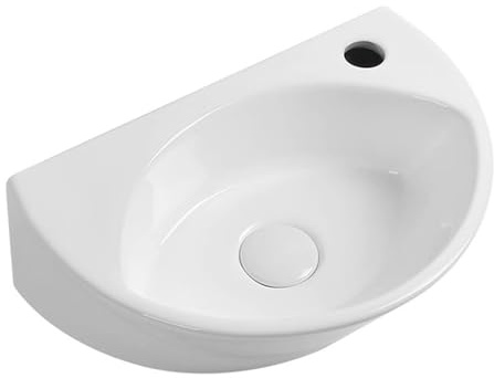 Kompakt Handfat I Keramik - Litet Hörnhandfat Med Avloppsslang, Vägghängd Eller Bänkmonterad, Modell A - Svart Kranset,Model C-Drainer set