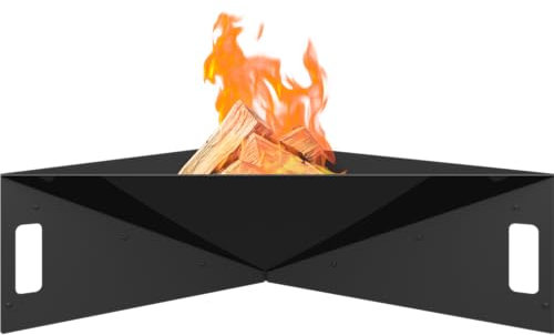 Cuenco de Fuego para jardín Kratki Fire Pyramid, de pie, asimétrico, Triangular, Dimensiones 79 x 68,5 x 22,7 cm, Peso 16,8 kg, de Acero Robusto y Resistente al Calor