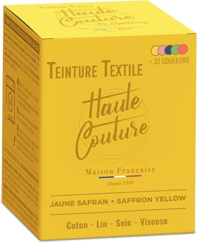 HAUTE COUTURE - Tinte para Ropa y Textil Amarillo - 350g - Amarillo Azafran - Tinte Textil Todo en uno - Listo Para Teñir Ropa y Tejidos