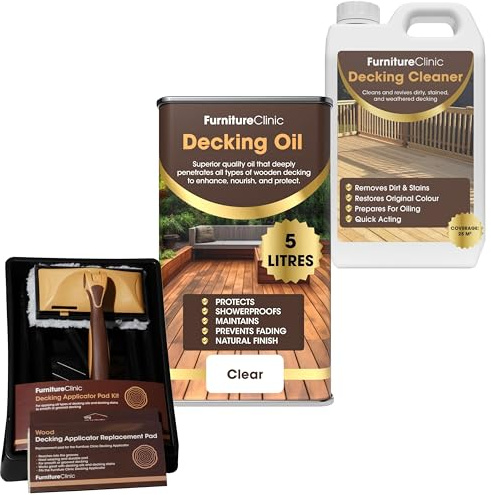 Decking Cleaner, Decking Oil, and Decking Oil Kit (Kit, Clear)