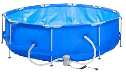3m x 76cm Giant Round Framed Pool with 4200L Capacity and Filtration Pump