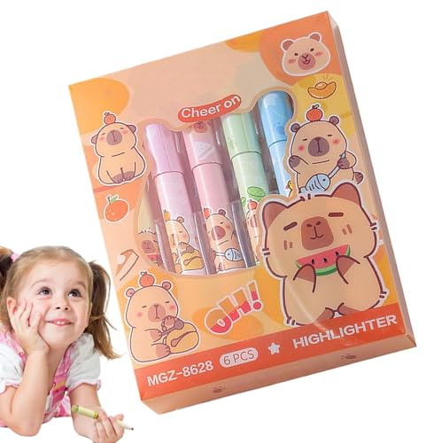 Swing Cool Pastell | Highlighter pennor – Mildline Dal Tip Highlighter Journaling Set | Fluorescens Highlighter Hoodie, pennor | Breda och fina markeringar och highlights, dubbla avslutade, Schi
