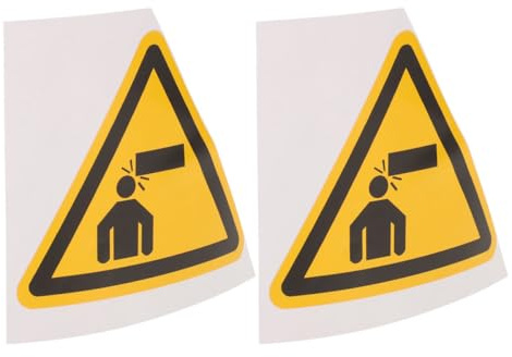 ULTECHNOVO Panneaux Autocollants « Attention la Tête » Lot de 2, 10X10 CM, Étiquettes d'Avertissement pour Prévention des Collisions Frontales en Milieu Professionnel