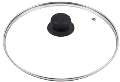 Universal Tempered Glass Lid for Pots & Pans, Clear Frying Pan Cover with Steam Vent & Heat-Resistant Handle, Replacement Saucepan Lid 14cm to 36cm (28cm)