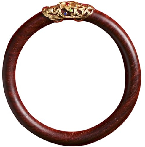 SUPVOX Pulsera Redonda de Madera Maciza Natural de Ébano, Brazalete Vintage Estilo Étnico, Tamaño 60 Mm, Pulsera de Madera para Mujer, Accesorio Cómodo para Ocasiones Obsequios