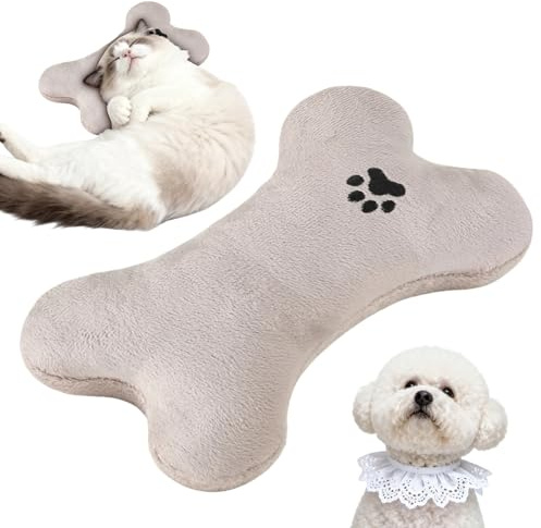 Cuscino per cani e gatti,Peluche con supporto cervicale per animali - Peluche a forma di osso per gatti da interno | per gattini, cuccioli, masticatori aggressivi, uso esterno, viaggio, , sonno e gioc