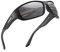 PUKCLAR Sonnenbrille Herren Polarisierte Sportbrille Radsportbrillen Fahrerbrille Damen UV400 Schutz, L, C1 Schwarzer Rahmen / Cat 3 Grau