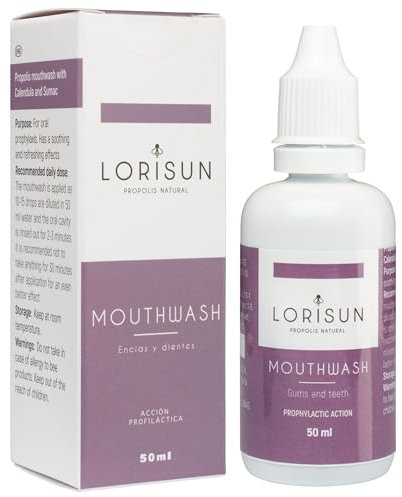 LORISUN | Propolis Mundspülung | Stärkt das Zahnfleisch und verhindert Karies | Natürlicher entzündungshemmender, antioxidativer und antibakterieller Mundwasser | Bekämpft Mundgeruch | 50ml