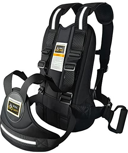 Jolik Kinder Motorradgurt Verstellbar mit Zwei Griffen,Atmungsaktives Reflektierendes Material in Schwarz