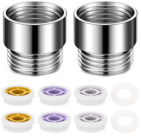 2 Sets Wassersparer für Wasserhahn, Perlatoren für Wasserhähne, Dusche Brause Durchflußbegrenzer 8er-Set 4L/ 6L/ 9L/min Bis zu 70% Wassersparer Wasser Durchfluss Begrenzer Universal für Küche Bad