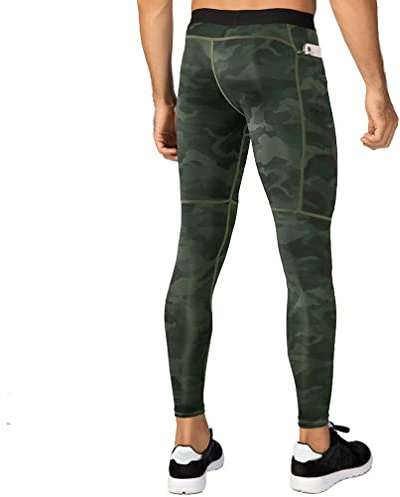 Jungerhouse Pantalons de Compression de Running Collant Homme Legging de Sport avec Poche Zippée