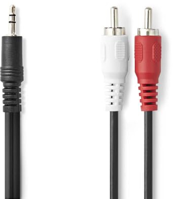NEDIS 10m RCA to 3.5mm Cable, RCA Male to 3.5mm Male Headphone Jack Stereo Splitter, Audio Y Splitter Compatible DJ Controller Speaker Turntable TV Car Stereo Hi-Fi Amplifier