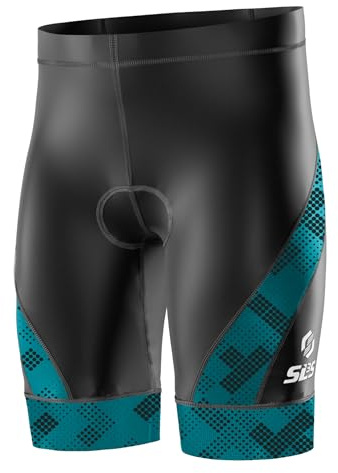 SLS3 Triathlon Shorts Mens - Padded Tri Shorts Mens Triathlon Shorts - 8 Triathalon Shorts, Quick Drying, FX Z (Teal, Large)