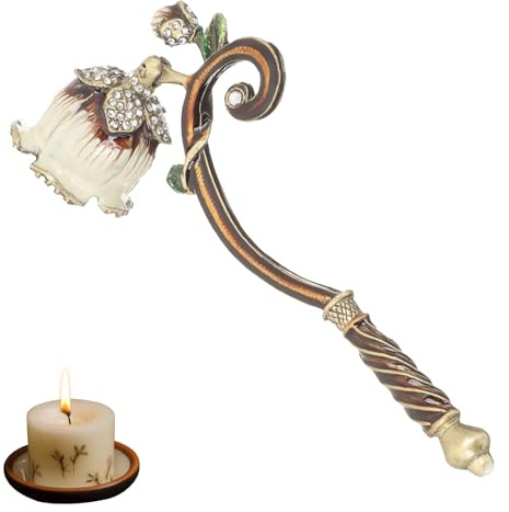 Opaltool Apagavelas, Apagavelas de Mecha de Lata con Estampado de Flores Vintage para el hogar Apagavelas de Mecha de Metal