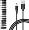 USB to 5V DC Power Cable, 1.5M Universal 5V USB Power Chager Cord DC 5.5 X 2.1mm Plug Adapter with 13 interchageable DC Connectors 5.5x 2.5mm Type C Mirco USB Mini USB and more