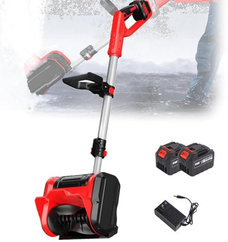 Elektrisk snöskyffel, batteridriven snöslunga, sladdlös elektrisk spade för snöröjning, snöskyffel för uppfart, snöplog för däck terrass Trottoarsteg,2Battery