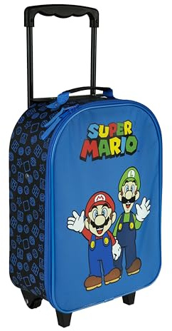 Undercover - Trolley pour Enfants Super Mario - Compartiment Principal spacieux - Compagnon de Voyage idéal - Poignée télescopique réglable et fixable