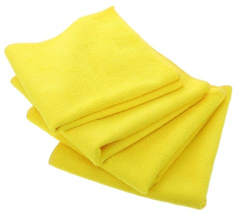 VALICLUD 4 Piezas Toalla De Limpieza Trapos para Cocina Paños De Cocina Lavar Trapos De Cocina Paño De Cocina Trapos para Fregar Trapo Limpio Trapos De Microfibra Yellow Fibra Extrafina