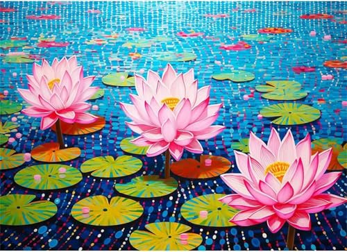 Jigsaw Puzzles 60 Pieces for Adults, Fun Challenging & Brainteasing jigsaw puzzles for adults 60 piece Puzzle Educational Games Home Decoration puzzle(Pool Lotus)