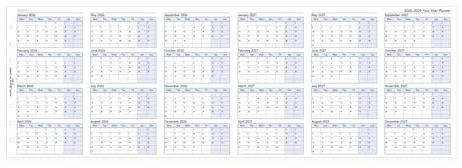 Filofax Calendar Diary Refill, Personal/Compact Size, Four-Year Vertical Planner, White Paper, English, 2026 (C68403-26)
